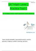 SAT Math Level 2 Practice Test C 24 multiple choice math questions (and solutions)