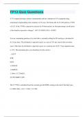 FP13 Quiz Questions  |70 Questions with 100% Correct Answers | Updated & Verified | 23 Pages