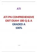 ATI PN Comprehensive Exit Exam, Latest 2020. 180 Questions And Answers