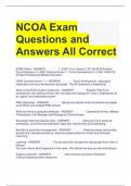 NCOA Exam Questions and Answers All Correct 