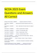 NCOA 2023 Exam Questions and Answers All Correct 