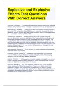 Explosive and Explosive Effects Test Questions With Correct Answers