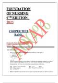 FOUNDATION OF NURSING 9TH EDITION. 2023 COOPER TEST BANK.