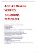 ASE A5 Brakes VERIFIED SOLUTIONS  2023//2024