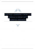 PORTAGE LEARNING CHEM 210 MODULE 6 EXAM WITH VERIFIED ANSWERS CHEM 210 MODULE 6 EXAM WITH VERIFIED ANSWERS