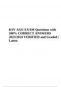 KSV A321 EXAM Questions with CORRECT ANSWERS 2023/2024 VERIFIED and Graded