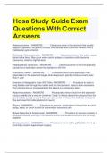 Hosa Study Guide Exam Questions With Correct Answers