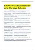 Endocrine System Review And Marking Scheme