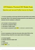 ATI Pediatrics Proctored 2023 Retake Exam Questions and Answers(Verified Answers by Expert)