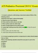 ATI Pediatrics Proctored Form A, B,  C 2019 & 2023 Exam & 2023 Retake Exam Questions and Answers (Verified Answers by Expert)