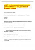 AARP medicare supplement insurance  plans certification test, questions &  Answers. Rated A