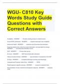 WGU- C810 Key Words Study Guide Questions with Correct Answers