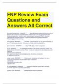 FNP Review Exam Questions and Answers All Correct 