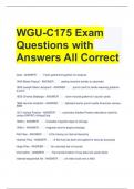 WGU-C175 Exam Questions with Answers All Correct 