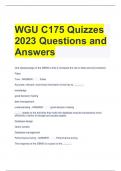 WGU C175 Quizzes 2023 Questions and Answers 