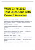 WGU C175 2023 Test Questions with Correct Answers 