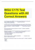 Bundle For WGU C175 Exam Questions and Answers All Correct