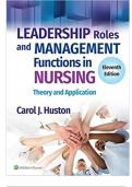 Test Bank For Leadership Roles and Management Functions in Nursing Theory and Application 11th Edition By Bessie L. Marquis, Carol Jorgensen Huston