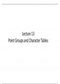 Descriptive Inorganic Chemistry 13-Point Groups and Character Tables, Texas A&MU 2019