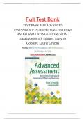 Test Bank for Advanced Assessment: Interpreting Findings and Formulating Differential Diagnoses, 4th Edition, Mary Jo Goolsby, Laurie Grubbs 