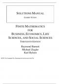 Finite Mathematics for Business Economics Life Sciences and Social Sciences 13th Edition By Raymond  Barnett, Michael Ziegler, Karl Byleen (Solution Manual)