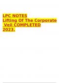 LPC NOTES Lifting Of The Corporate Veil COMPLETED 2023.