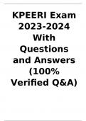 KPEERI Exam 2023/2024 With Questions and Answers (100% Verified Q&A)