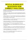 DENTAL RADIOLOGY QUESTIONS WIH CORRECT SOLUTIONS