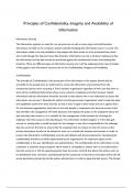 Essay Unit 7 - IT Systems Security and Encryption - Distinction, Principles of Confidentiality, Integrity and Availability of Information - Distinction