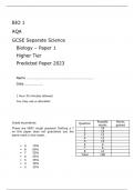 AQA   GCSE Separate Science  Biology – Paper 1  FINAL QUESTION PAPER AND MARK SCHEME Higher Tier Predicted Paper 2023