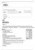 AQA AS PHYSICS Paper 1 MAY 2023 OFFICIAL QUESTION PAPER