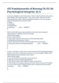 ATI Fundamentals of Nursing Ch 32-36 Psychological Integrity: Q/A