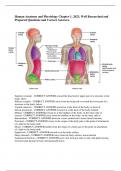 Human Anatomy and Physiology Chapter 1, 2023, Well Researched and Prepared Questions and Correct Answers.