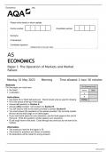 AQA AS ECONOMICS Paper 1 MAY 2023 official question paper /The Operation of Markets and Market Failure