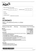 AQA AS ECONOMICS Paper 2 MAY 2023 official question paper/ The National Economy in a Global Context