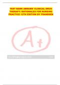 TEST BANK ABRAMS' CLINICAL DRUG THERAPY: RATIONALES FOR NURSING PRACTICE 12TH EDITION BY FRANDSEN