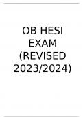 Exam (elaborations) OB HESI  EXAM (REVISED 2023/2024)