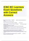 Bundle For ICBC Exam Questions with Correct Answers