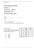 Edexcel GCSE Separate Science Chemistry Paper 1 Foundation Tier Predicted Paper 2023 attached with Mark Scheme