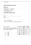 Edexcel GCSE Separate Science Chemistry Paper 1 and 2 Foundation Tier Predicted Paper 2023 attached with Mark Scheme