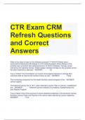 CTR Exam CRM Refresh Questions and Correct Answers 