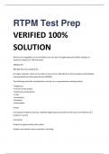 RTPM Test Prep VERIFIED 100%  SOLUTION