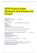 CETP Fluency Exam Questions and Answers All Correct 