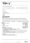 AQA AS GEOGRAPHY Paper 1 May 2023 official question paper