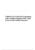 CIDESCO CYTOLOGY Exam Questions with Complete Solutions (100% Correct and Verified Answers) 2023 | 2024