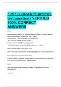 * 2023/2024 RPT practice test questions VERIFIED  100% CORRECT  ANSWERS