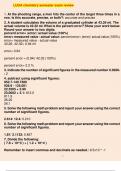 LUOA chemistry semester exam revi_6gsxvw 1. At the shooting range, a man hits the center of the target three times in a row. Is this accurate, precise, or both?: accurate and precise 2. A student calculates the volume of a graduated cylinder at 43.26 ml. 