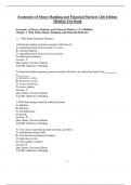 Complete Test Bank Economics of Money Banking and Financial Markets 12th Edition Mishkin  Questions & Answers with rationales (Chapter 1-27)