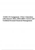 UGBA 135 Assignment 5 Part 1 Questions with Answers 2023 | 2024 (100% Correct and Verified) Personal Financial Management