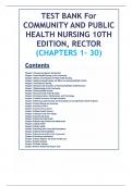 Test Bank – Community and Public Health Nursing 10th Edition by Cherie Rector, Mary Jo Stanley